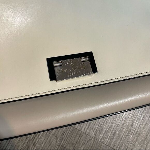 KATE SPADE Magnolia Park Large Laurel Satchel Black Tan Color Block Crossbody - Picture 3 of 15